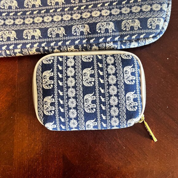 Kayond 3-Piece Canvas Laptop Sleeve Set Elephant Print Padded Protection Zipper - Picture 4 of 11